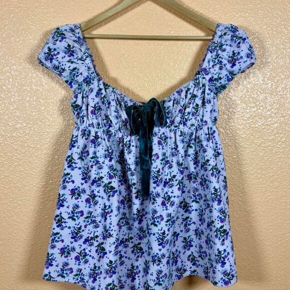 Free People Floral Corduroy Tunic Top - XS - Picture 6 of 8